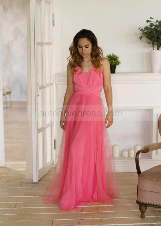 Coral Jersey Multiway Stylish Bridesmaid Dress